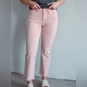 PAIGE pink mid-rise straight leg Jeans size 32
